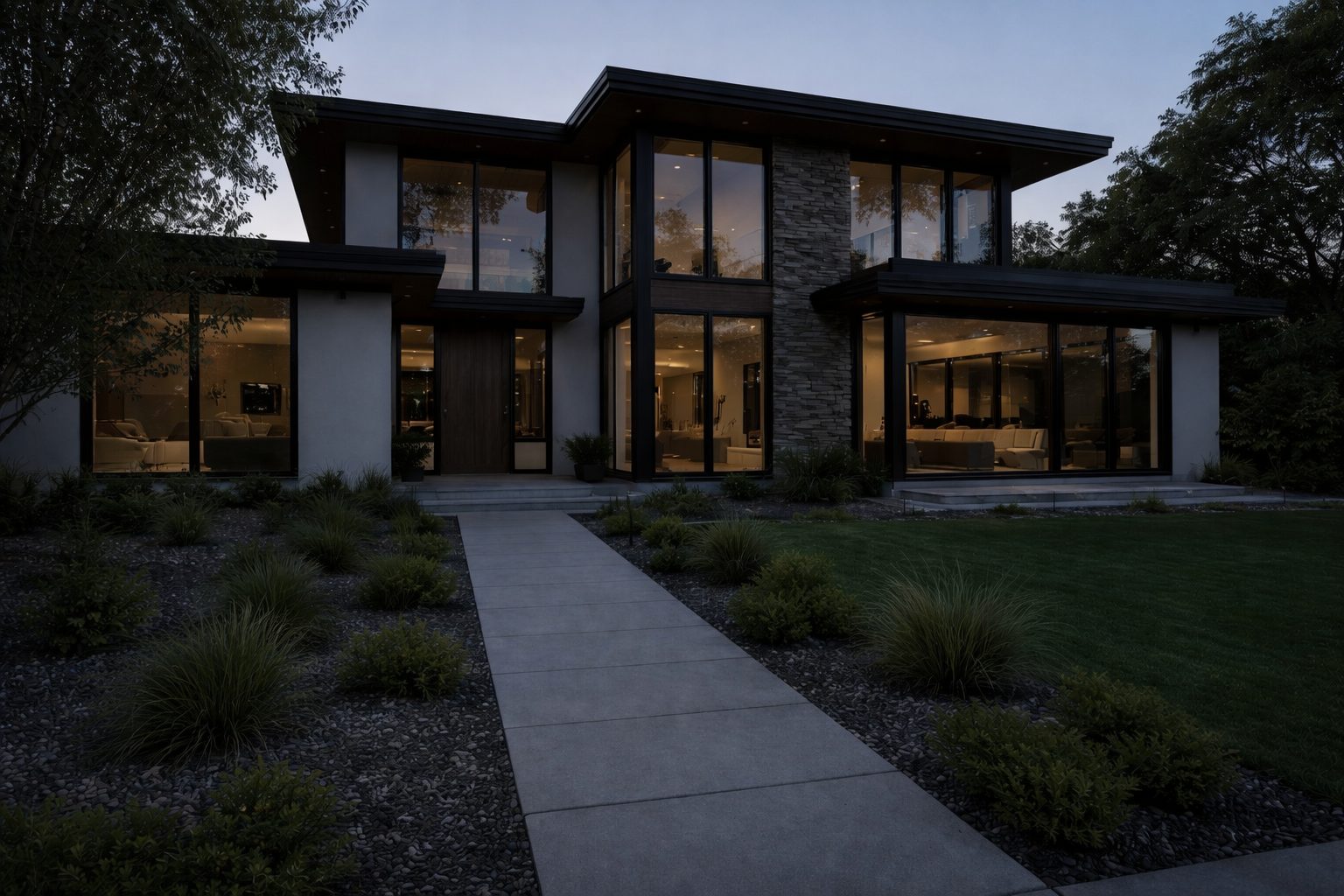 Home before landscape lighting installation